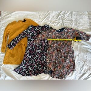 Bundle - 3 bright long sleeve dresses - size4
